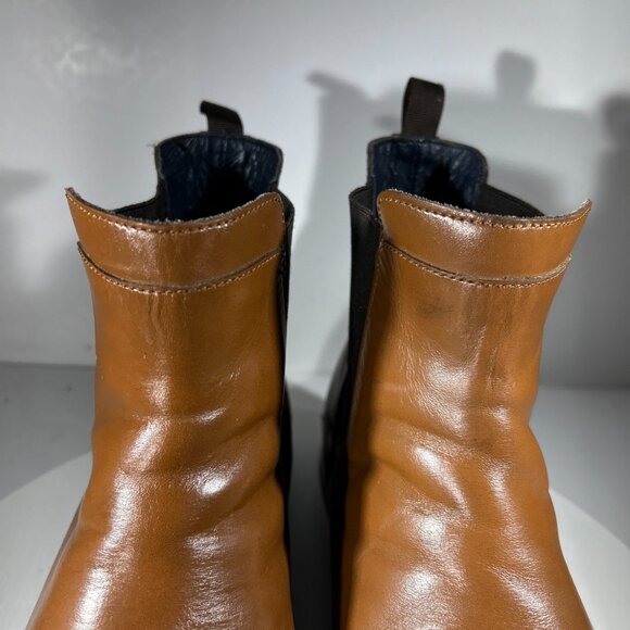 Arturo Calle Mens Size 10 Leather Dress Ankle Chelsea Boots Brown Shoes Slip On - Picture 3 of 12